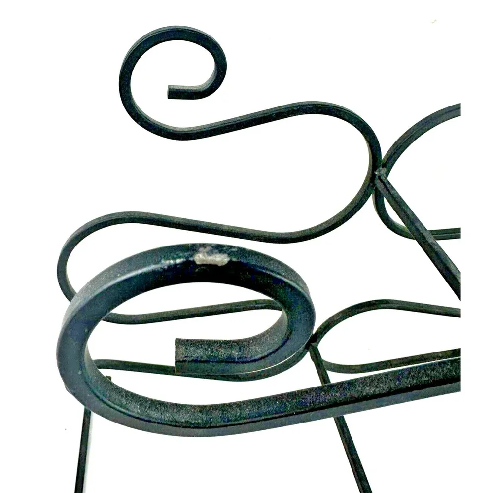 Wine Rack Black Metal Wrought Iron Counter/Table Top Holder Stand 6 Bottle